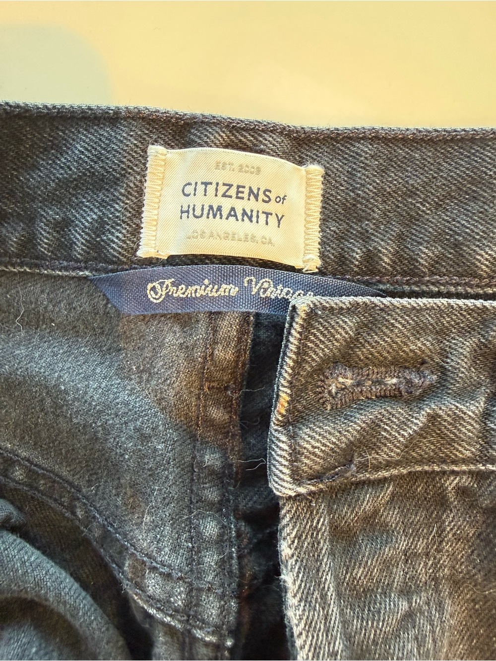 Citizens of Humanity Slim Black Vintage Wash Jeans
